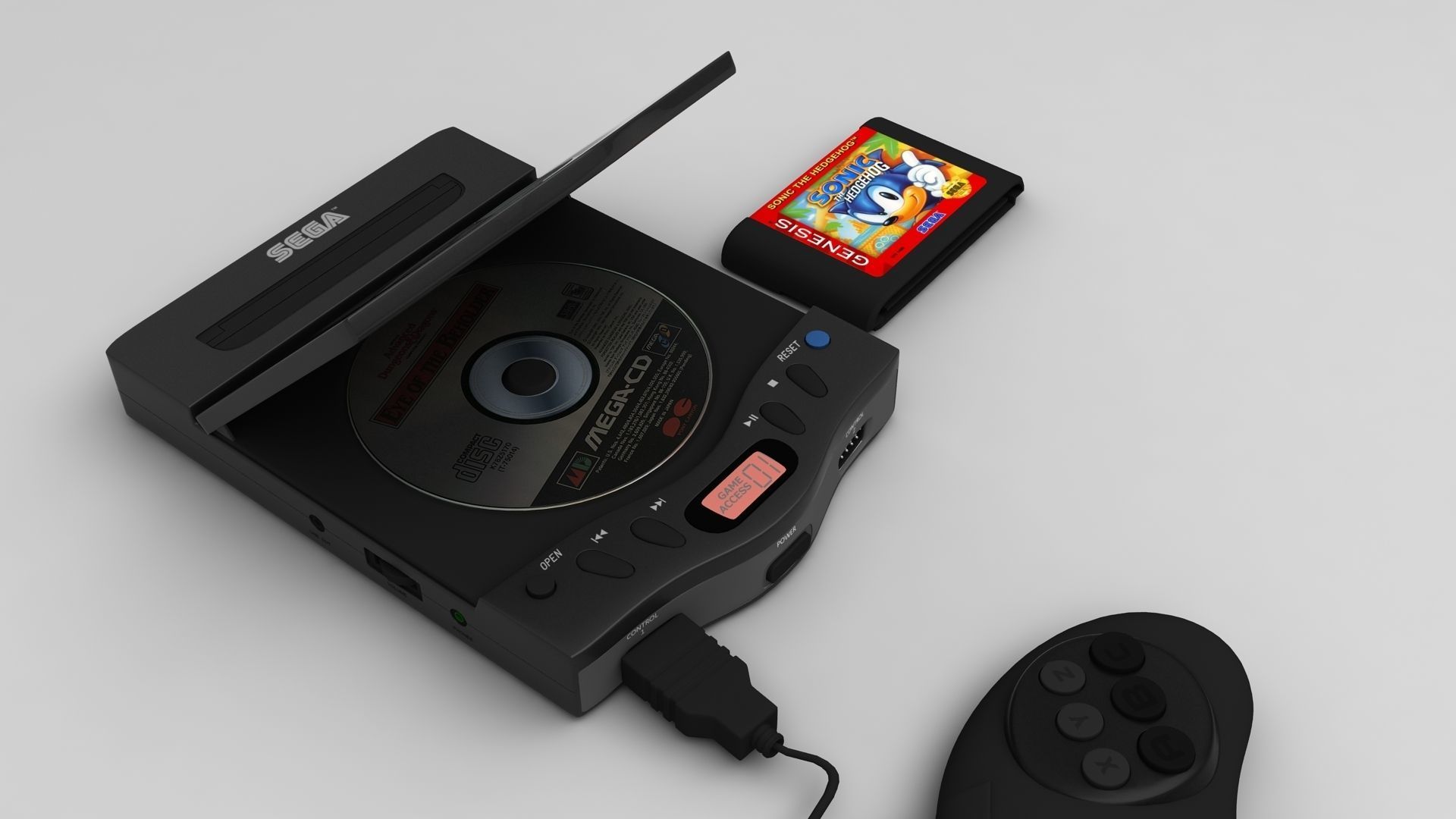 Sega Genesis CDX 3D model_1