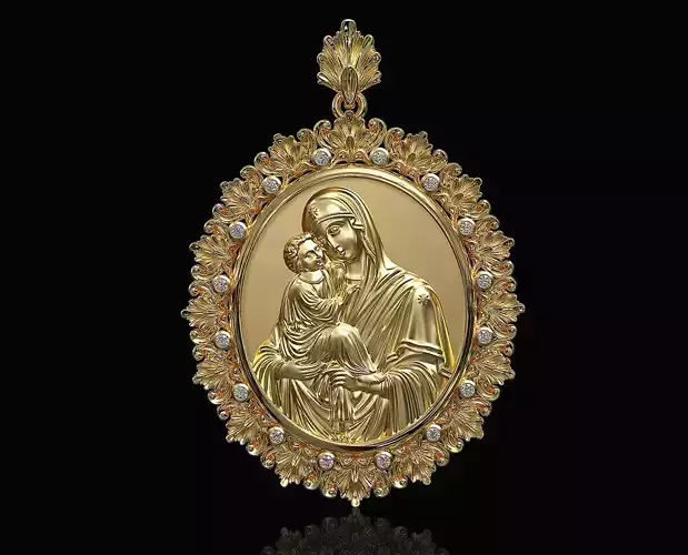 Mary mother pendant 3D print model
