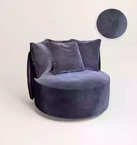 Round Modern Velvet Armchair - Sofa