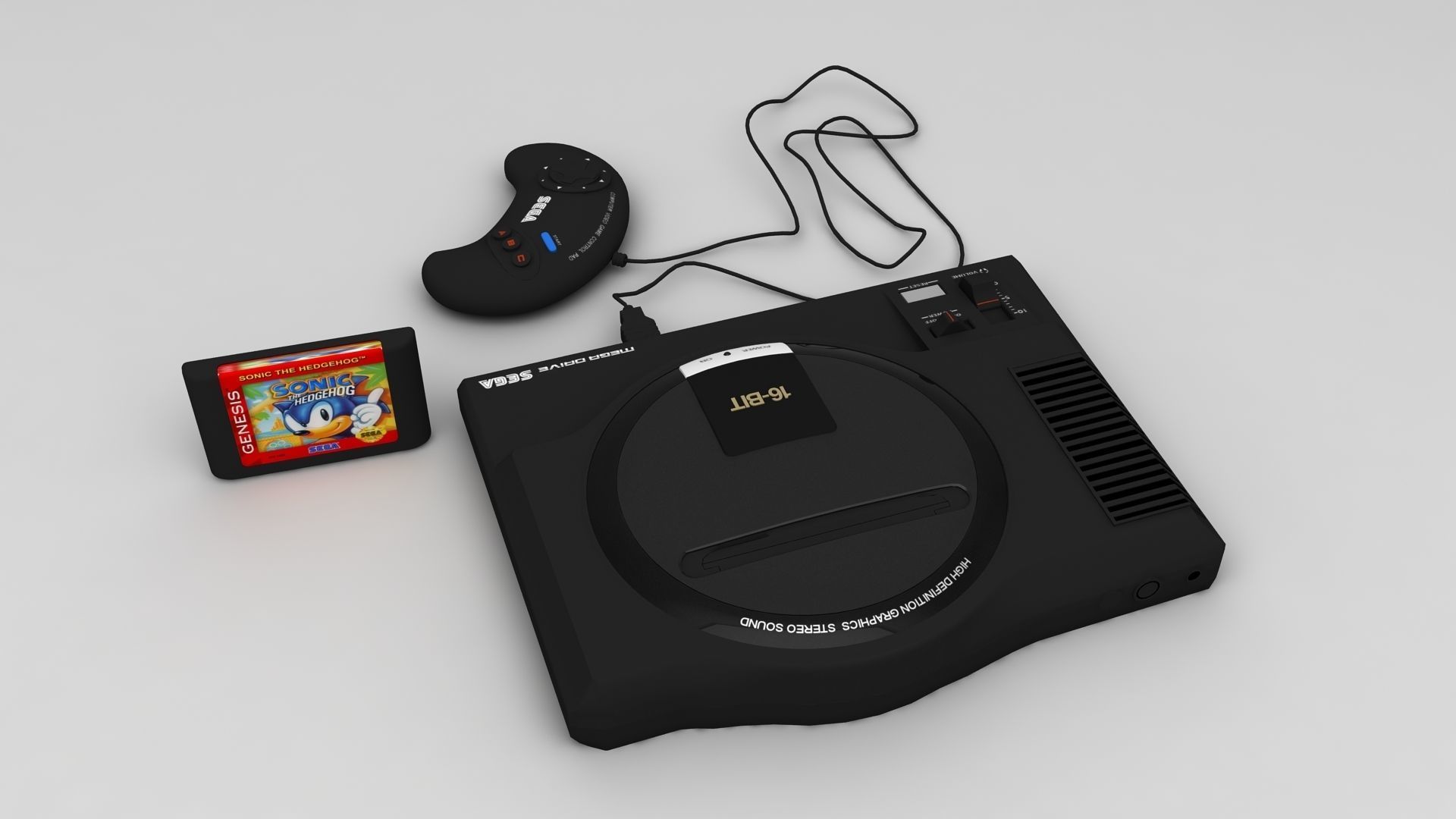 Sega Mega Drive 16 Bit 3D model_3