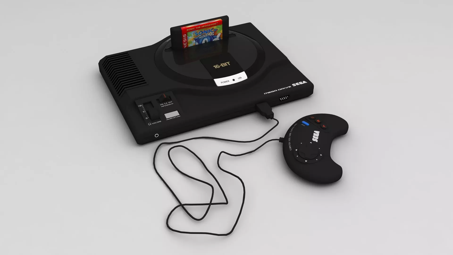 Sega Mega Drive 16 Bit 3D model_0