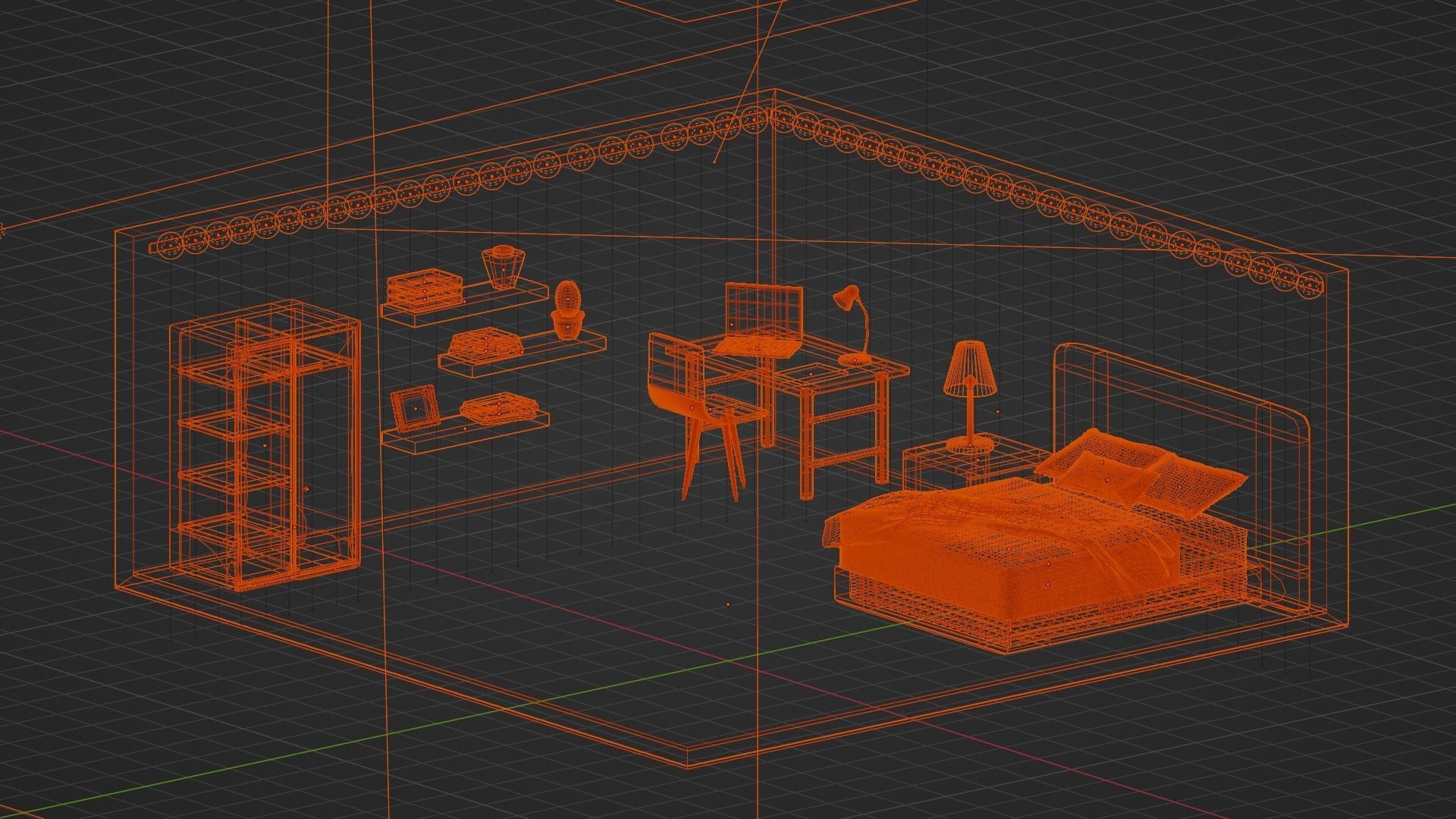 Student Room 3D model_7