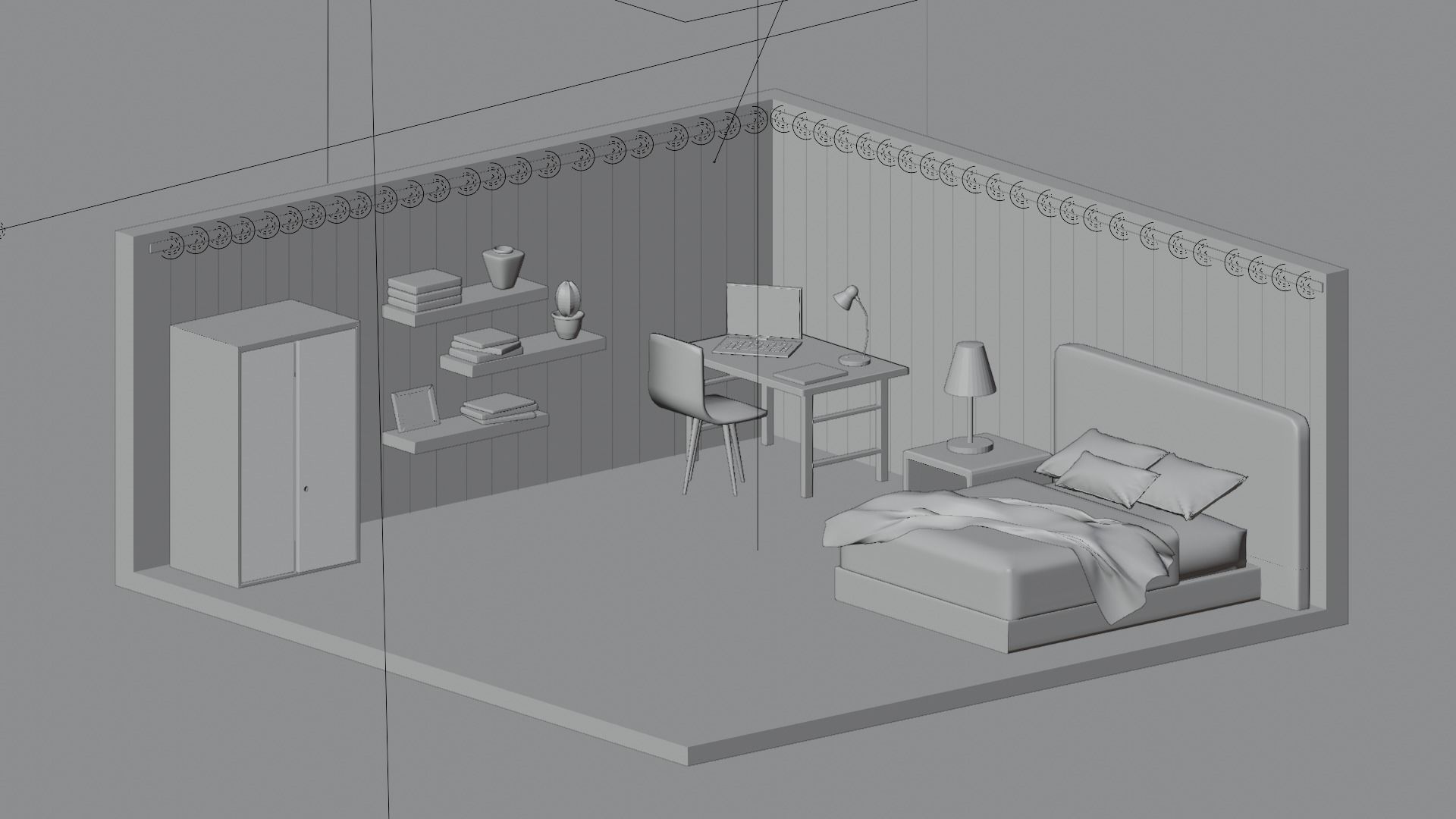 Student Room 3D model_5