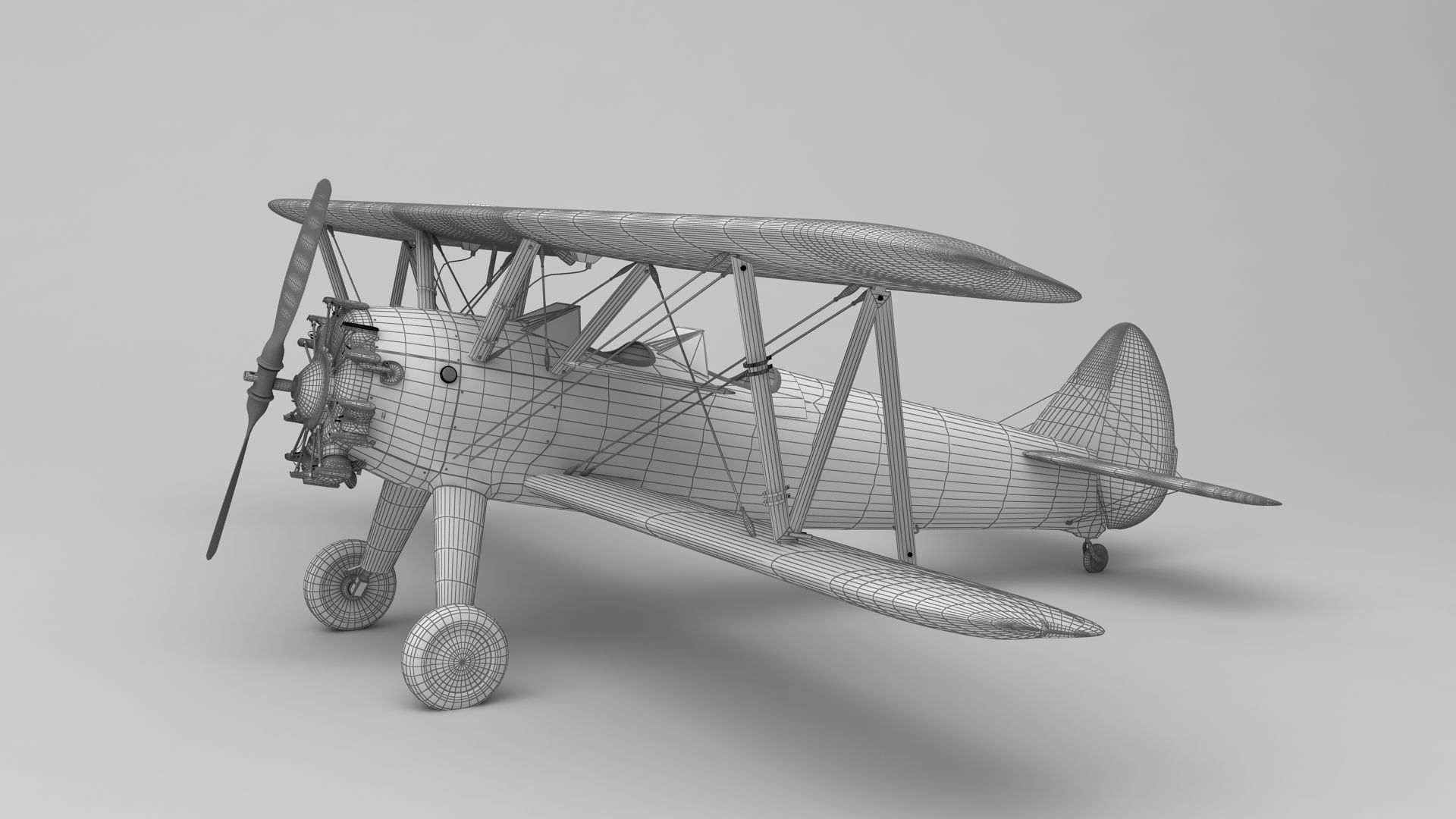 Boeing Stearman M 75 3D model_6