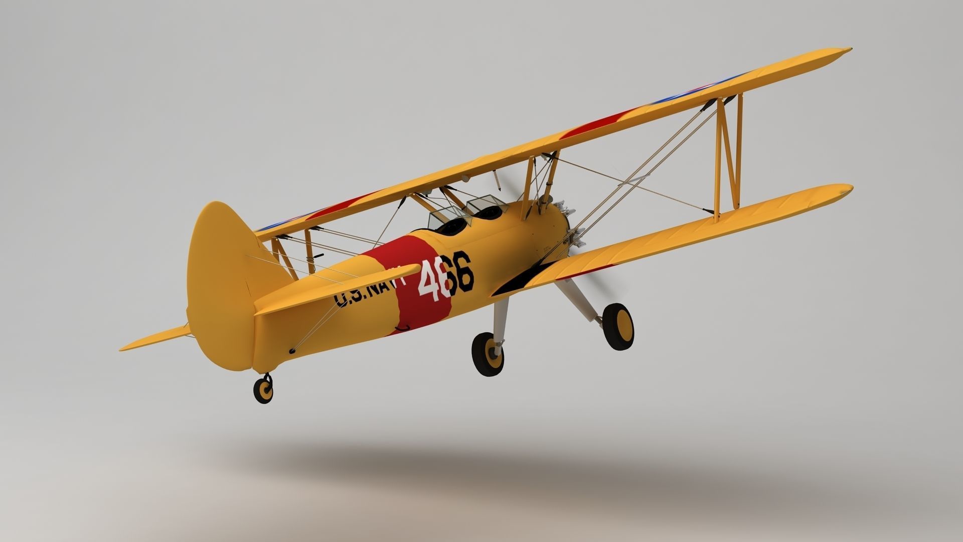 Boeing Stearman M 75 3D model_5