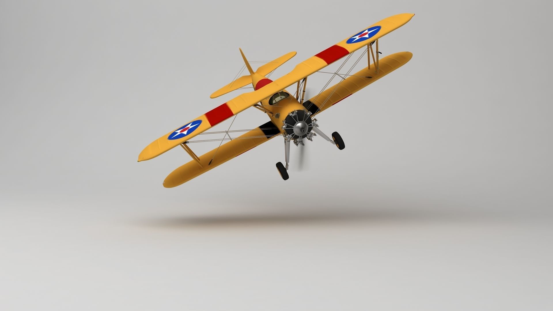 Boeing Stearman M 75 3D model_3