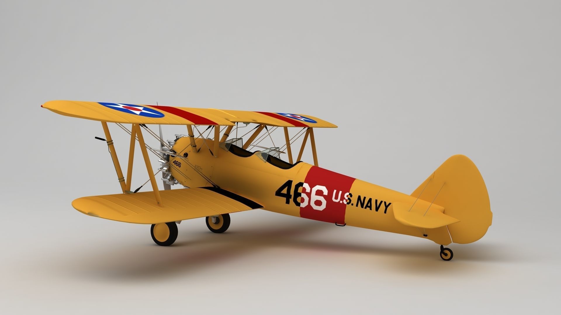 Boeing Stearman M 75 3D model_2