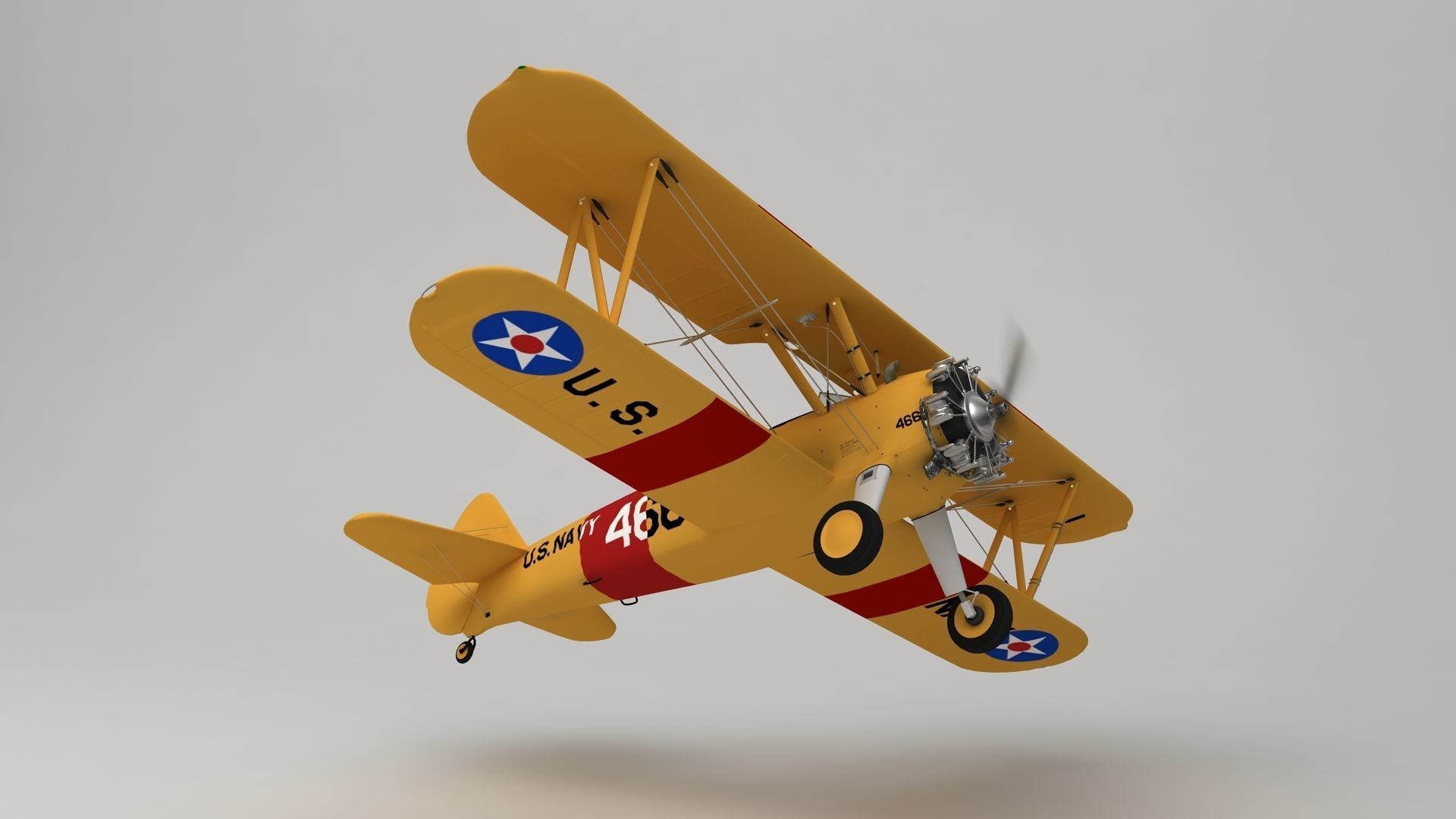 Boeing Stearman M 75 3D model_4