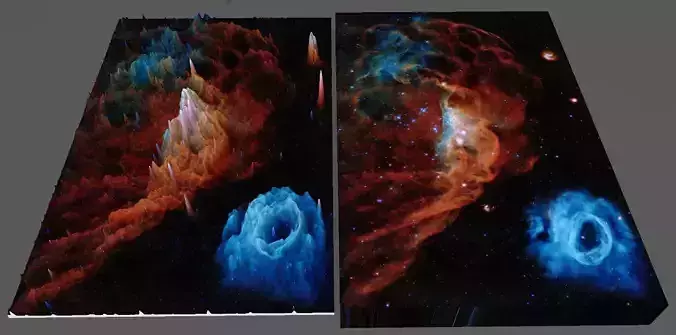 Tapestry of Blazing deep sky object 3d software analysis 3D print model