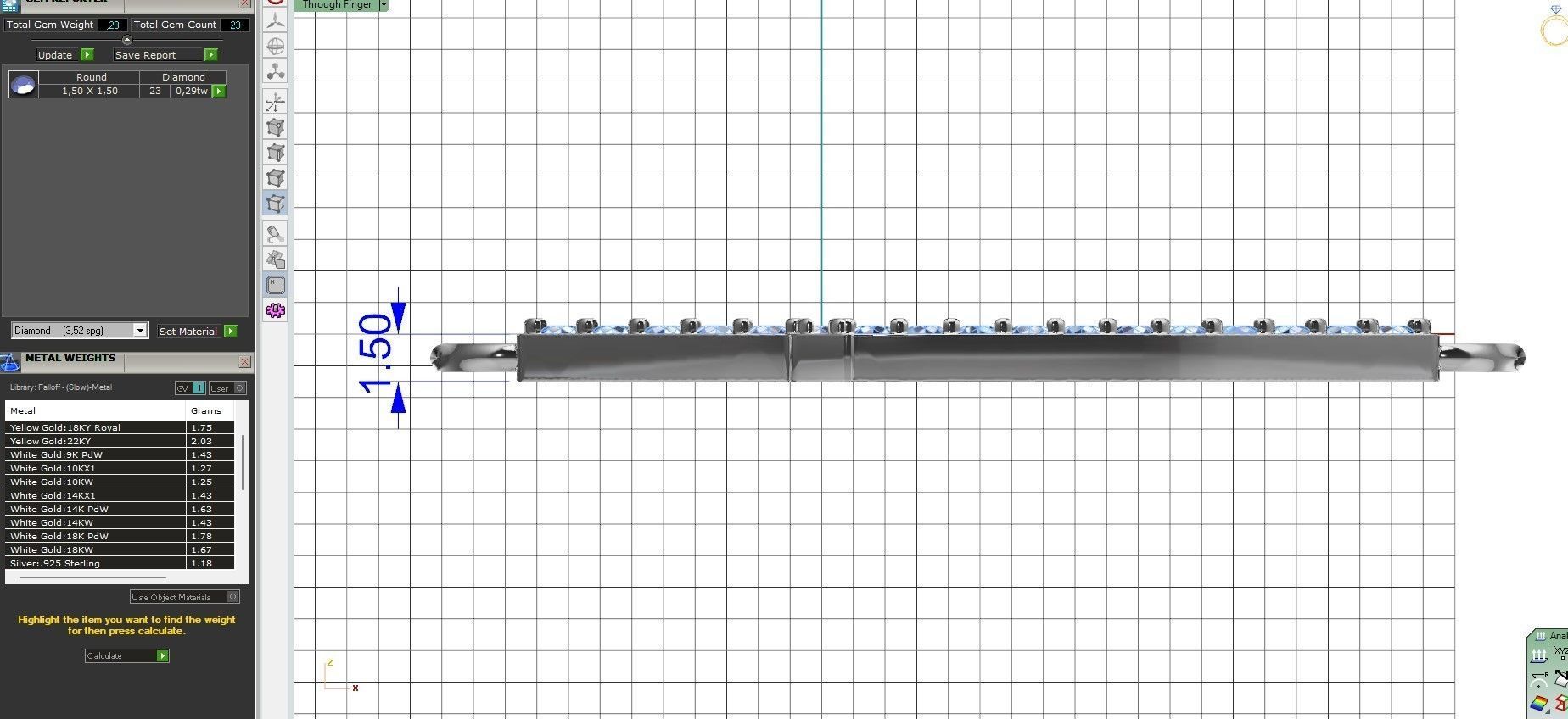  Curved Cross With Gems Pendant Necklace 3D print model_14