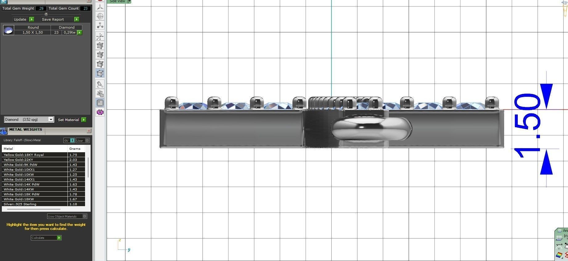  Curved Cross With Gems Pendant Necklace 3D print model_13