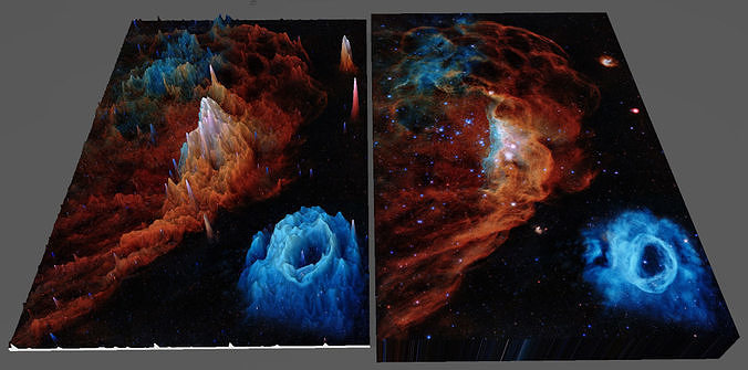 Low Res Tapestry of Blazing deep sky object 3d software analysis Free 3D print model