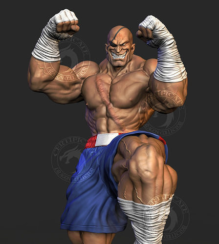 SAGAT statue of boxer 3D print model