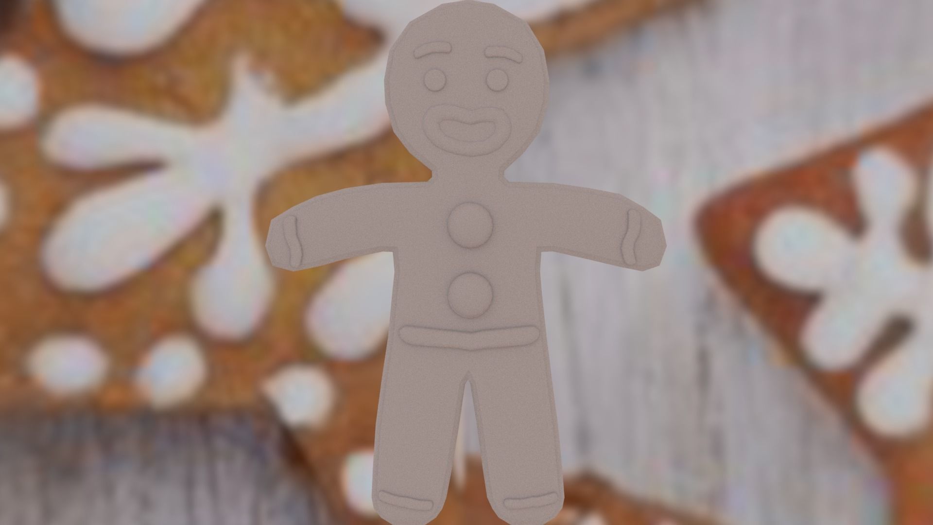Christmas Gingerbread Man Low-poly 3D model_21
