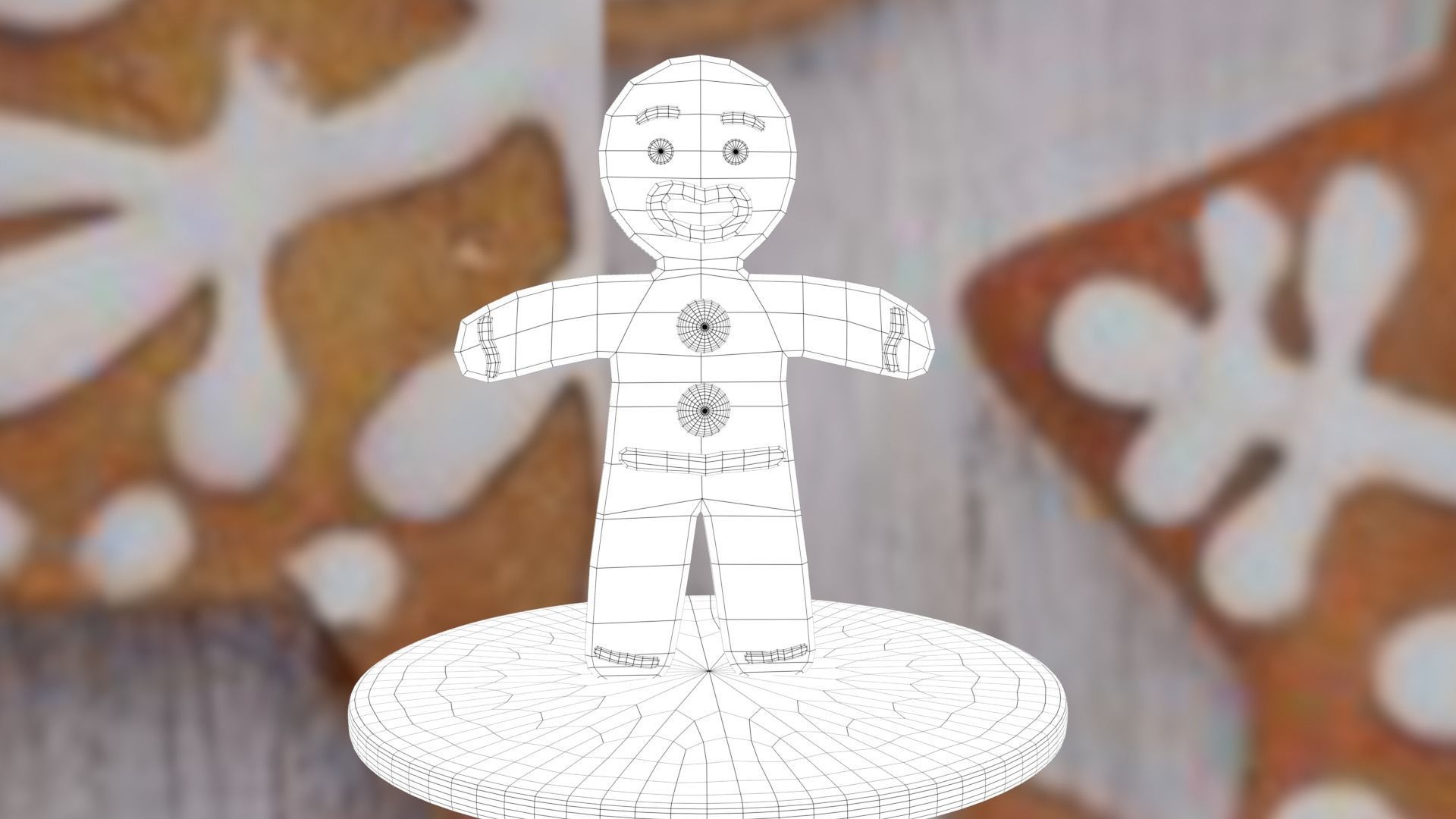 Christmas Gingerbread Man Low-poly 3D model_45