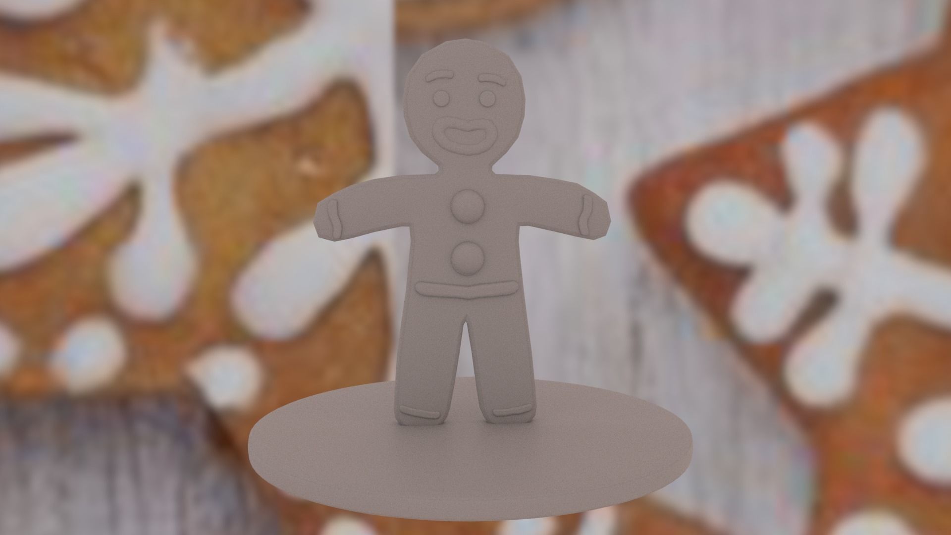 Christmas Gingerbread Man Low-poly 3D model_42