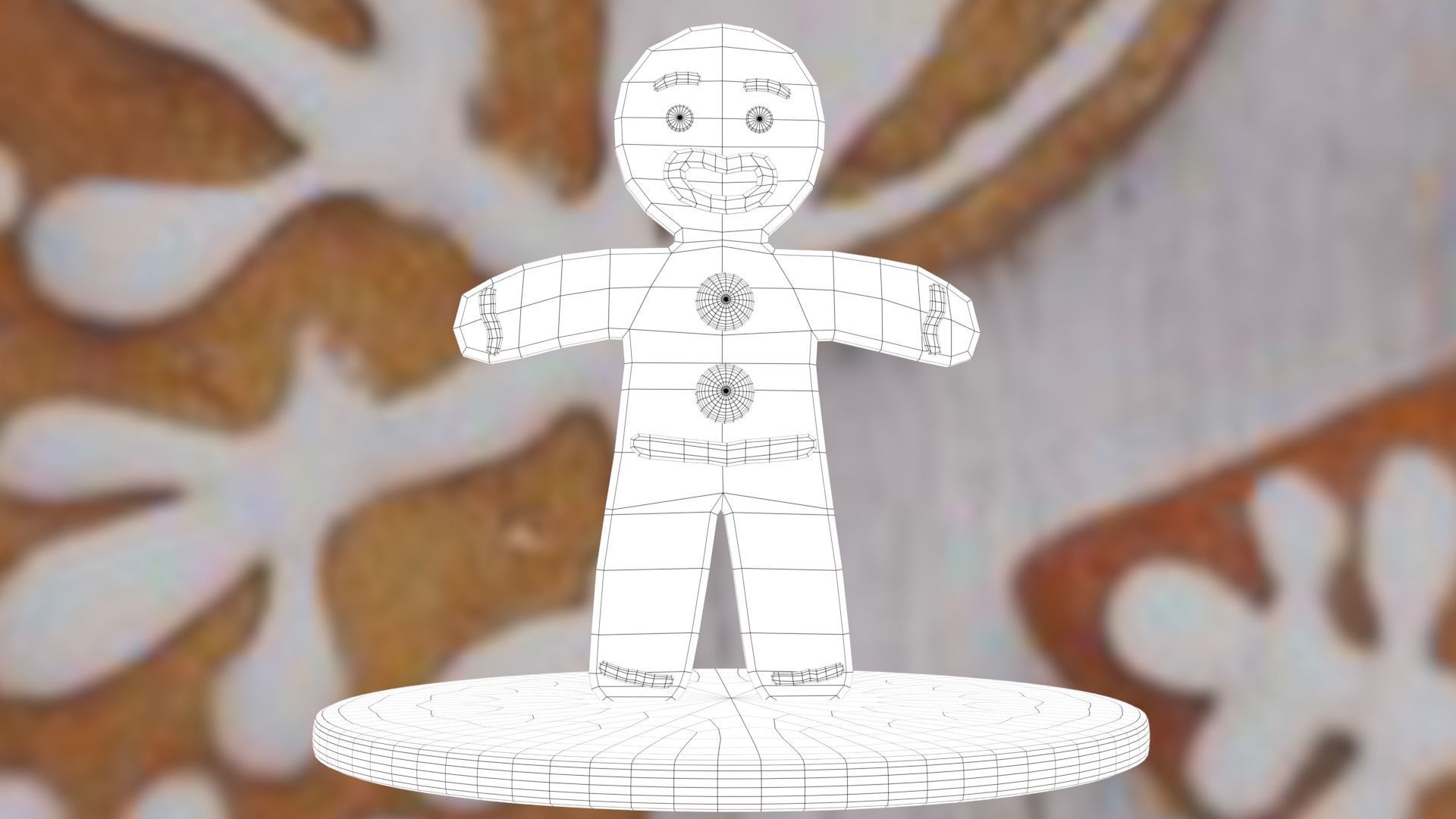 Christmas Gingerbread Man Low-poly 3D model_52
