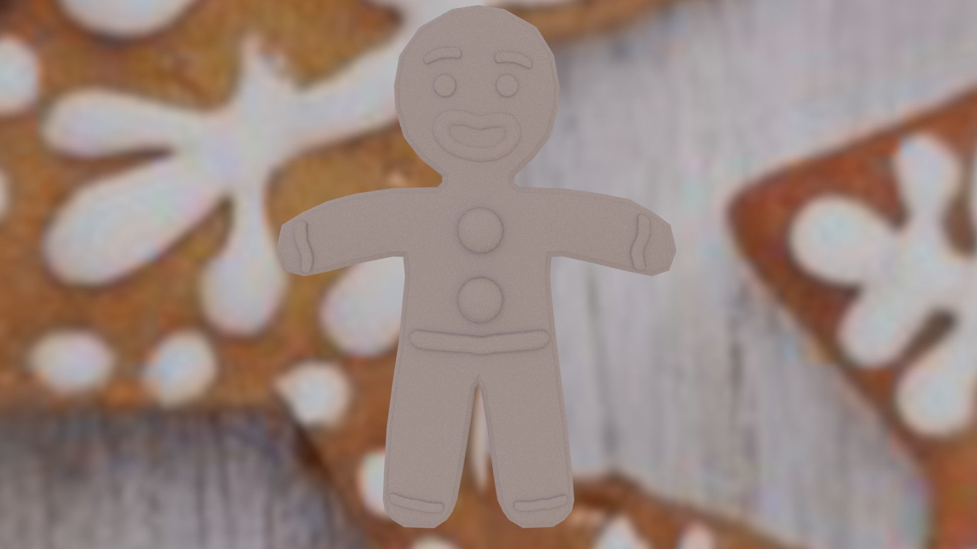 Christmas Gingerbread Man Low-poly 3D model_25