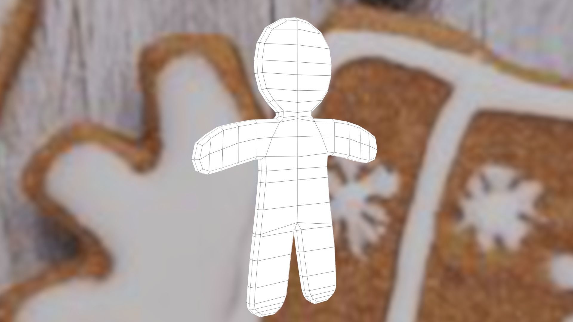 Christmas Gingerbread Man Low-poly 3D model_61