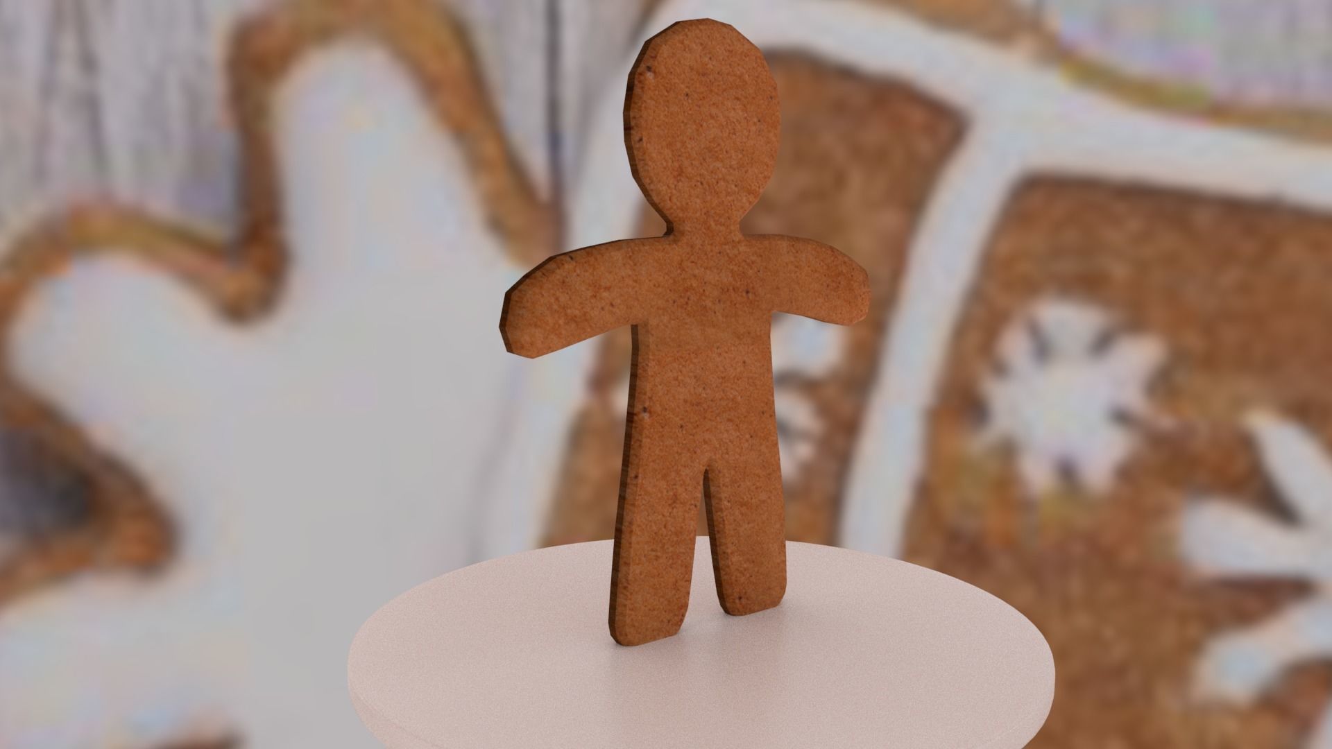 Christmas Gingerbread Man Low-poly 3D model_16