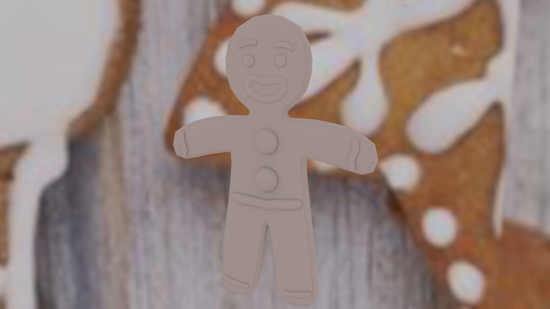 Christmas Gingerbread Man Low-poly 3D model_28