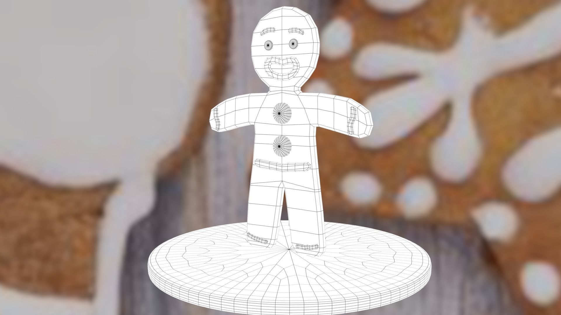 Christmas Gingerbread Man Low-poly 3D model_54