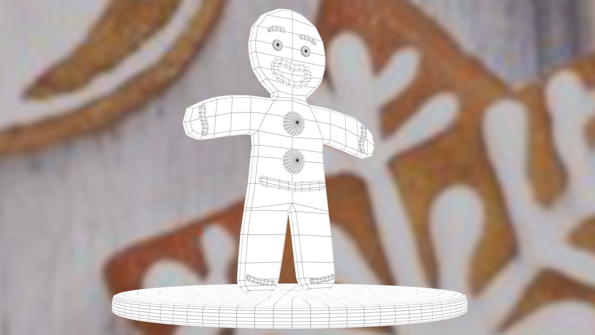 Christmas Gingerbread Man Low-poly 3D model_46