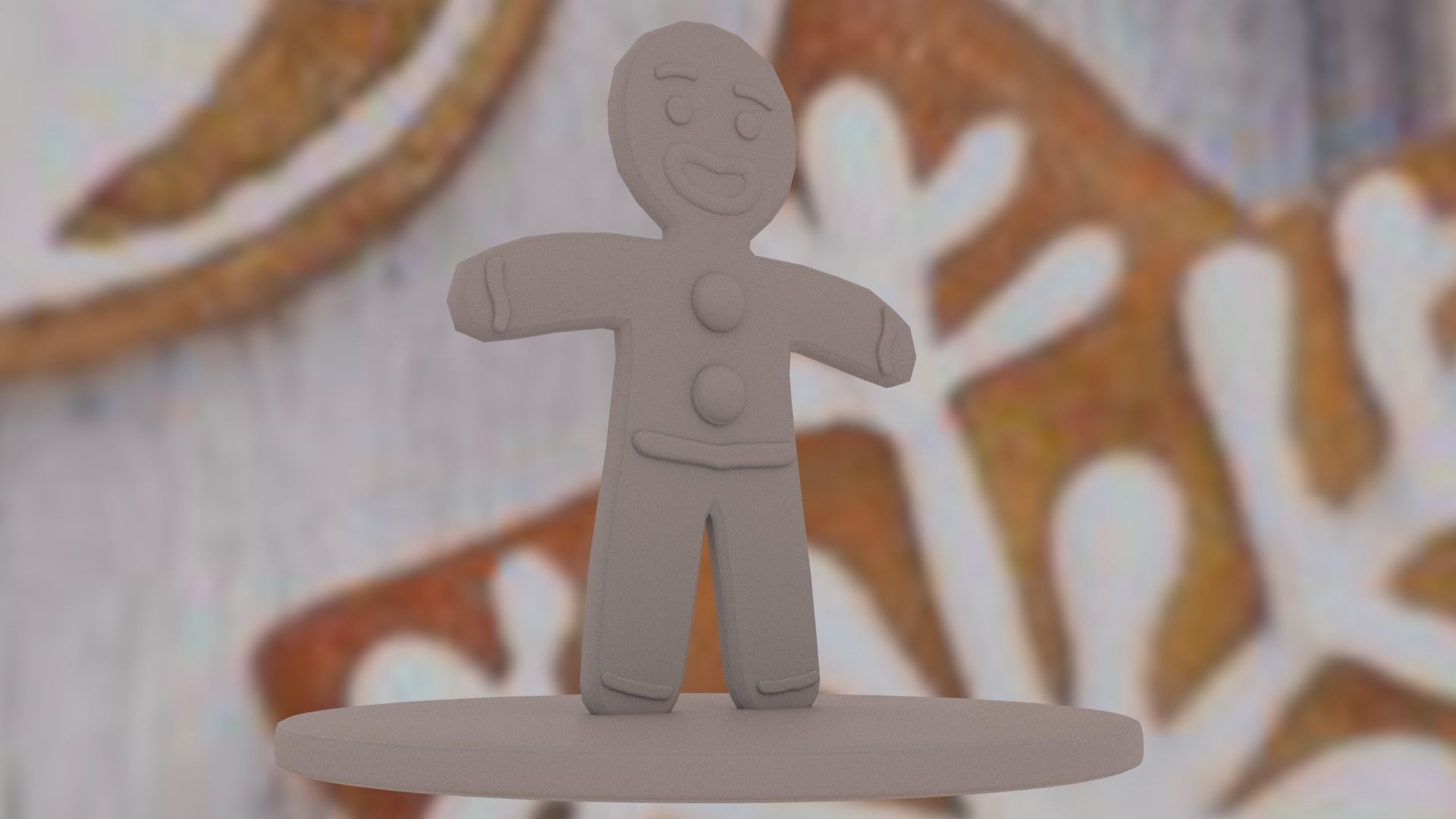 Christmas Gingerbread Man Low-poly 3D model_26