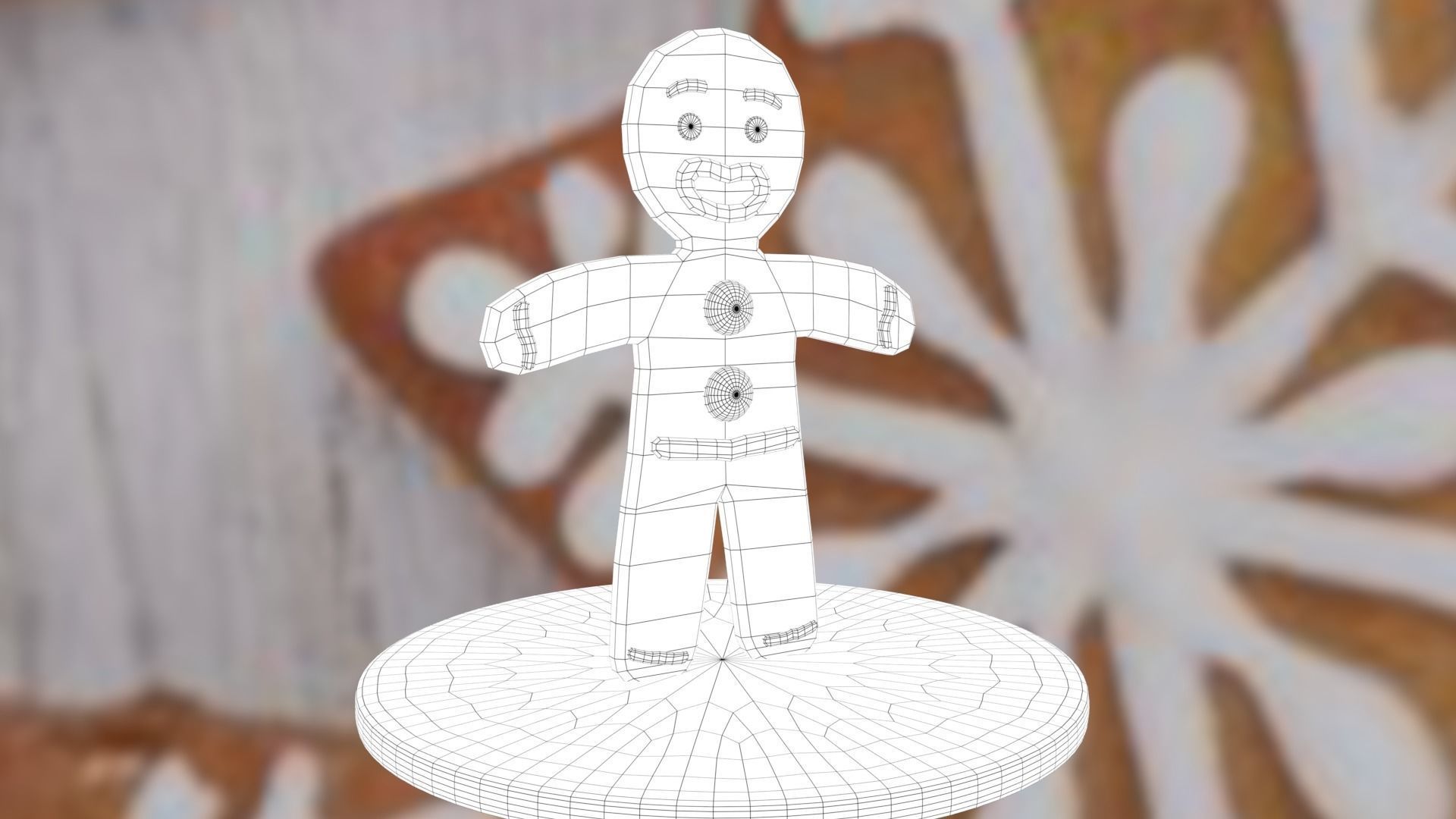 Christmas Gingerbread Man Low-poly 3D model_53