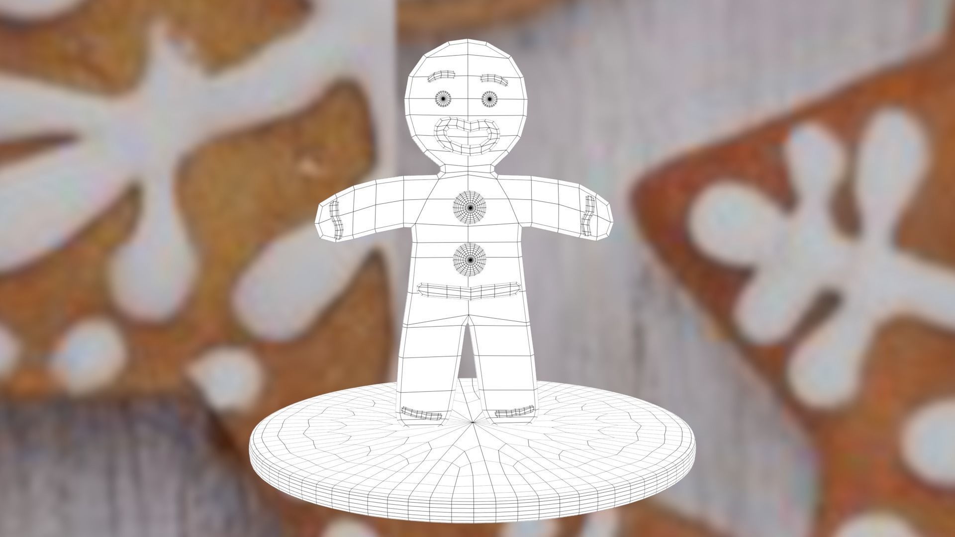 Christmas Gingerbread Man Low-poly 3D model_43