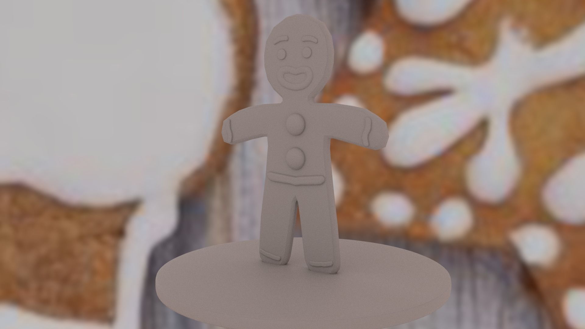 Christmas Gingerbread Man Low-poly 3D model_38
