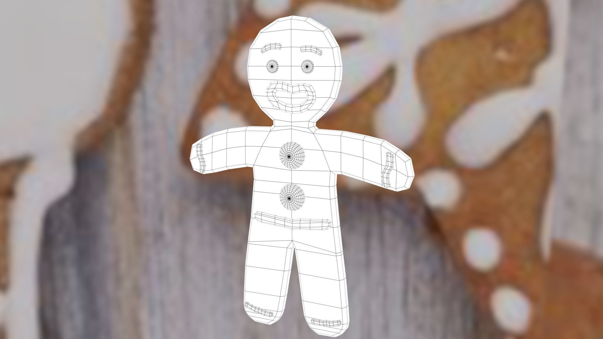 Christmas Gingerbread Man Low-poly 3D model_58