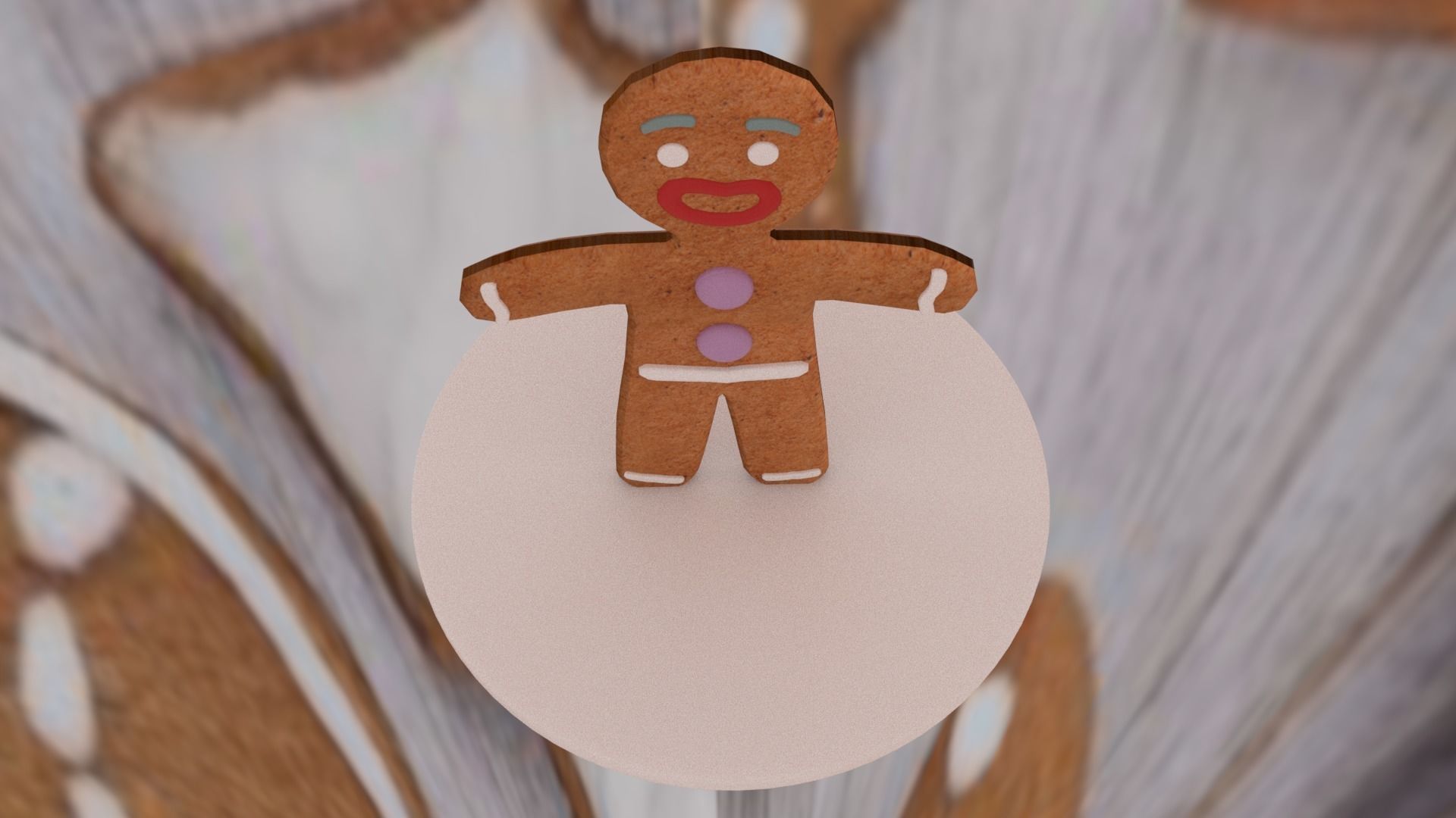 Christmas Gingerbread Man Low-poly 3D model_19