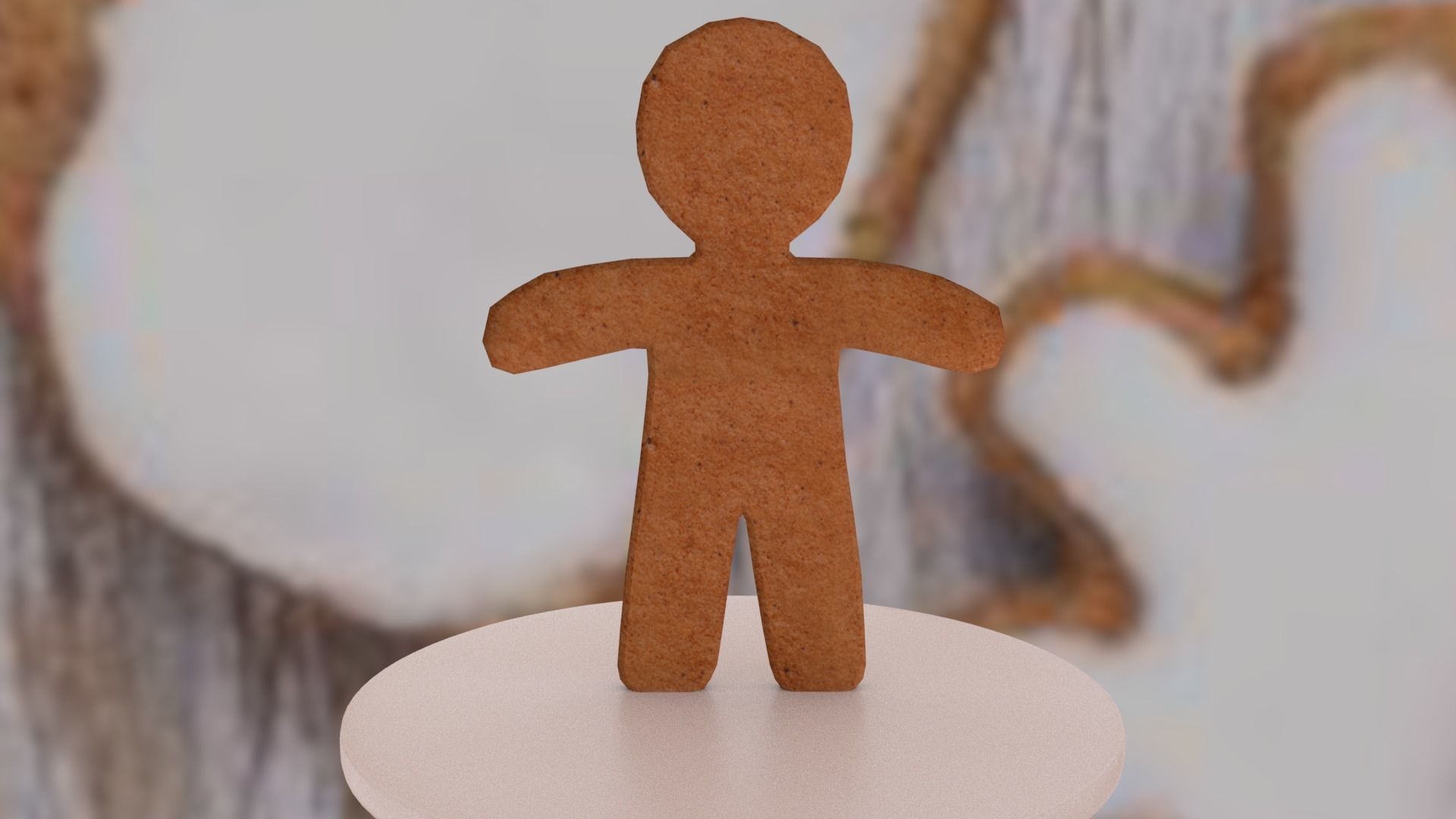 Christmas Gingerbread Man Low-poly 3D model_15
