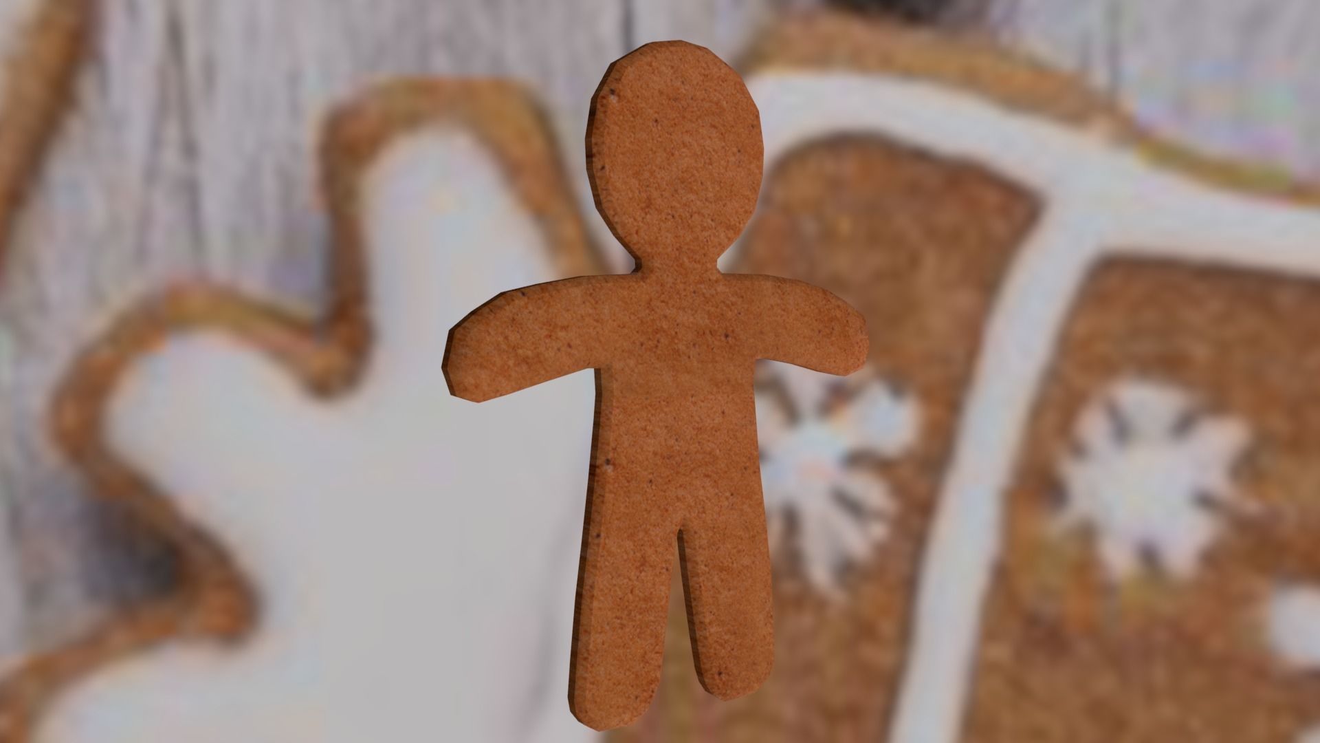 Christmas Gingerbread Man Low-poly 3D model_5