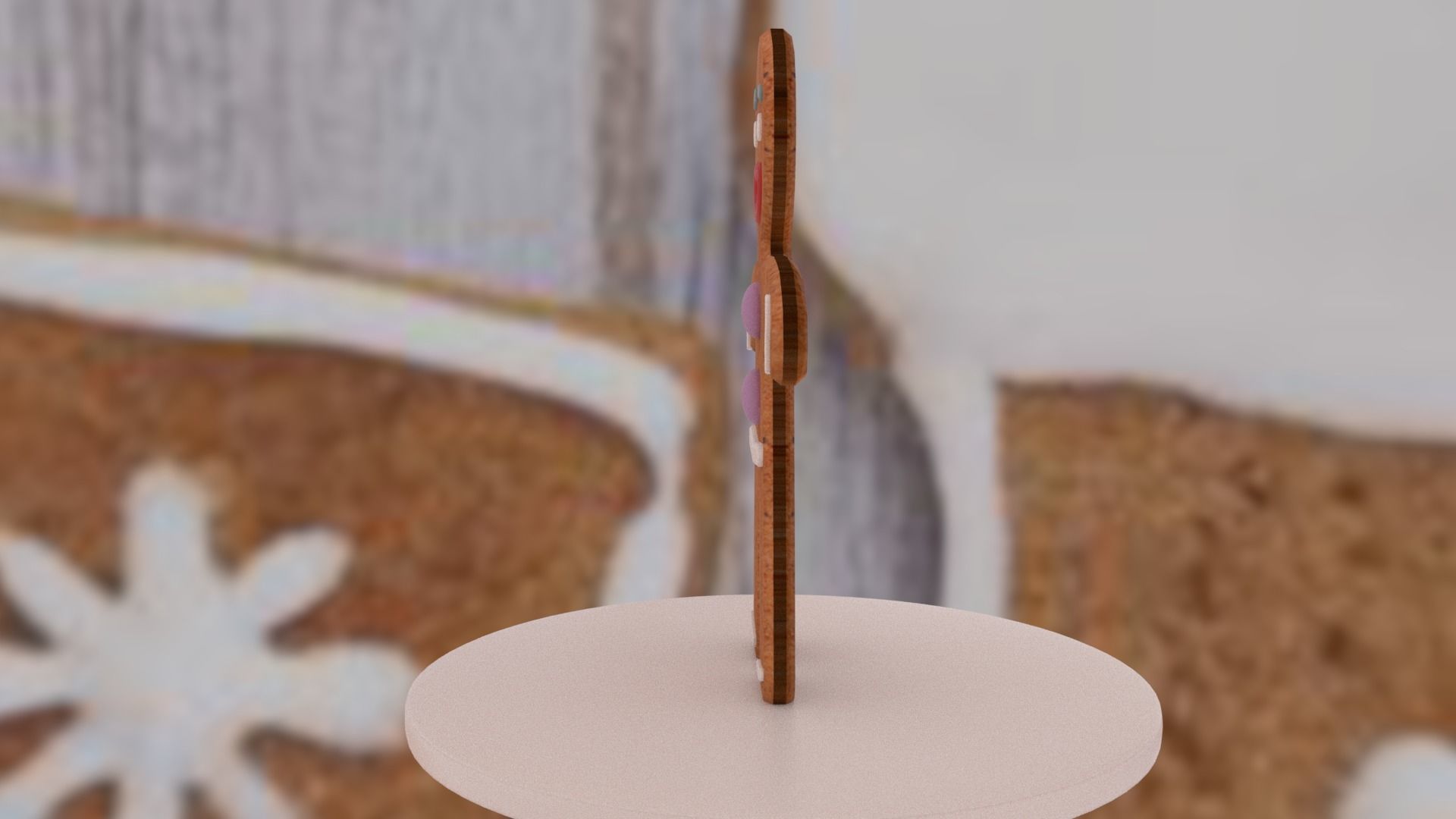 Christmas Gingerbread Man Low-poly 3D model_17