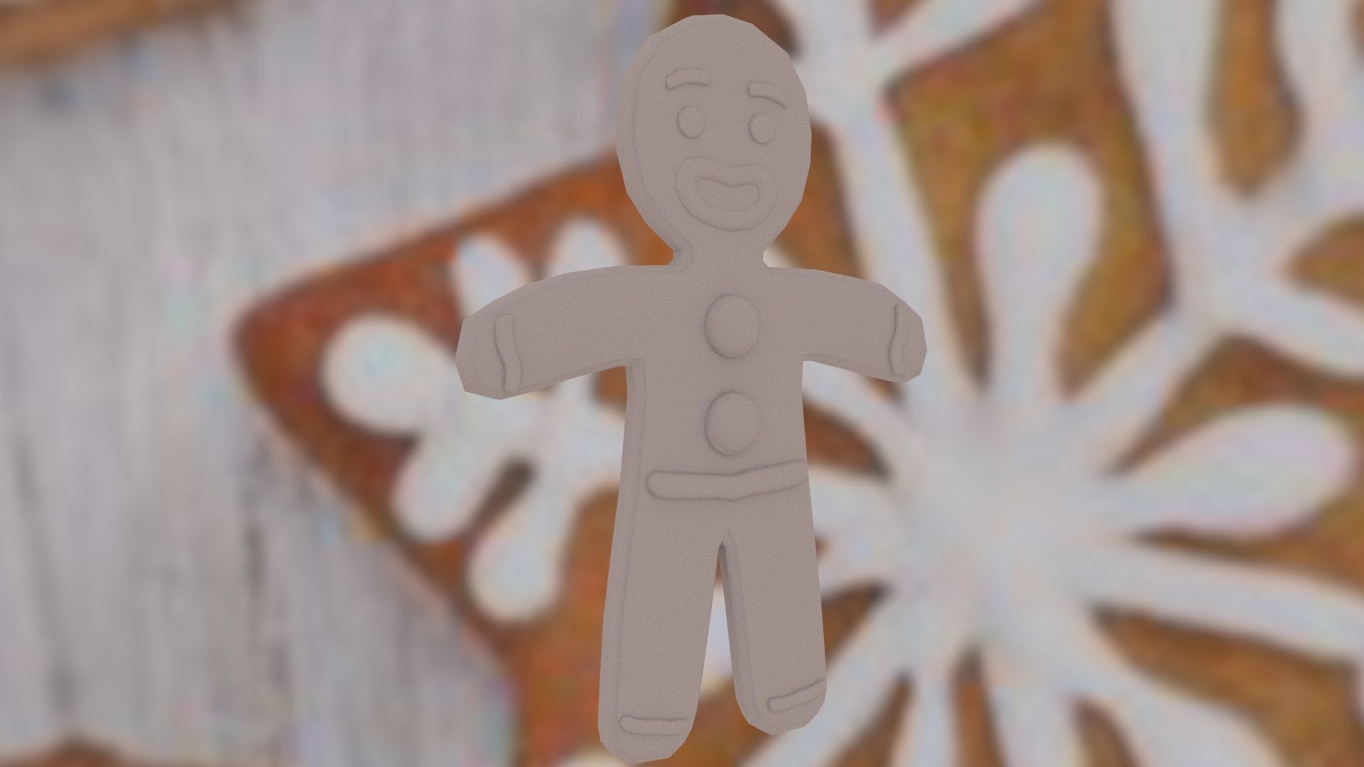 Christmas Gingerbread Man Low-poly 3D model_24