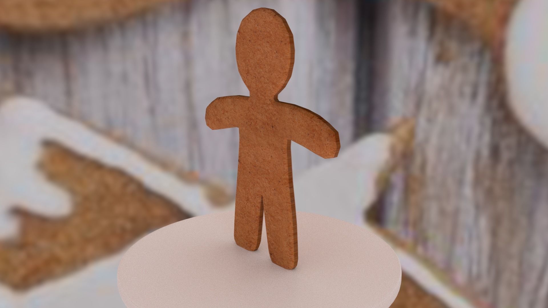 Christmas Gingerbread Man Low-poly 3D model_14