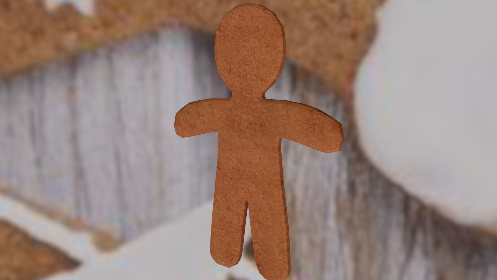Christmas Gingerbread Man Low-poly 3D model_7