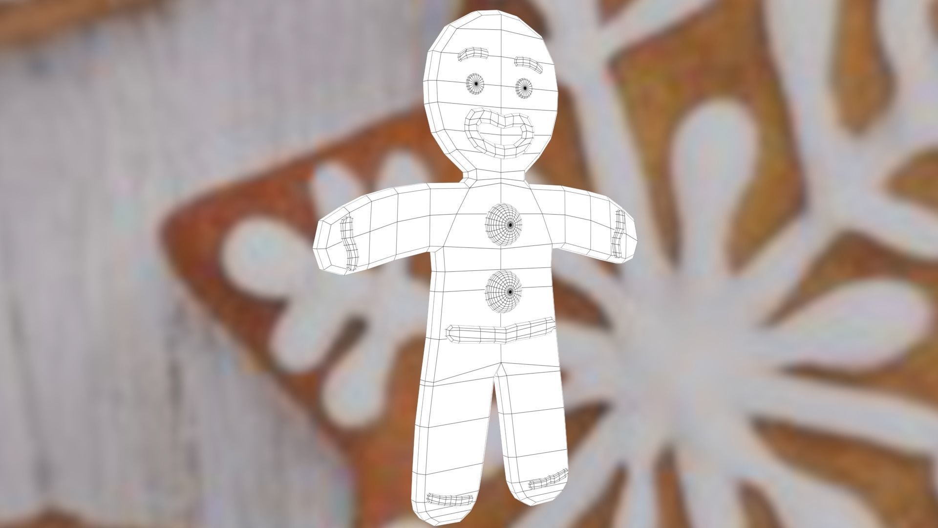 Christmas Gingerbread Man Low-poly 3D model_62