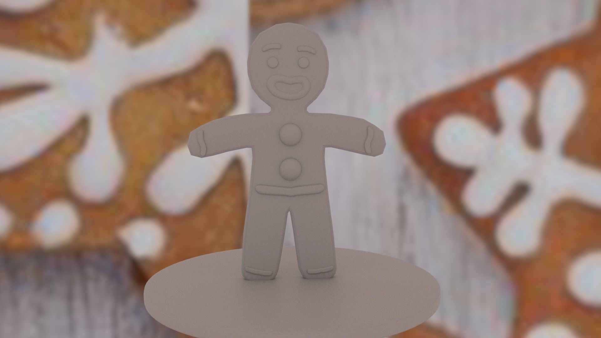 Christmas Gingerbread Man Low-poly 3D model_30