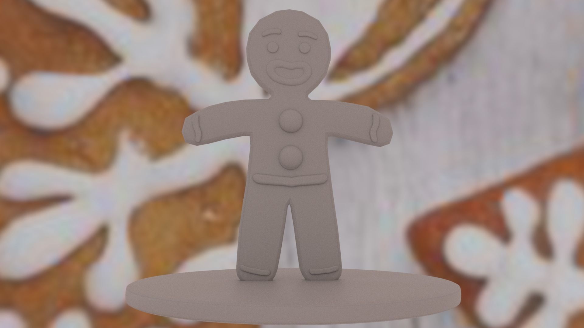 Christmas Gingerbread Man Low-poly 3D model_32