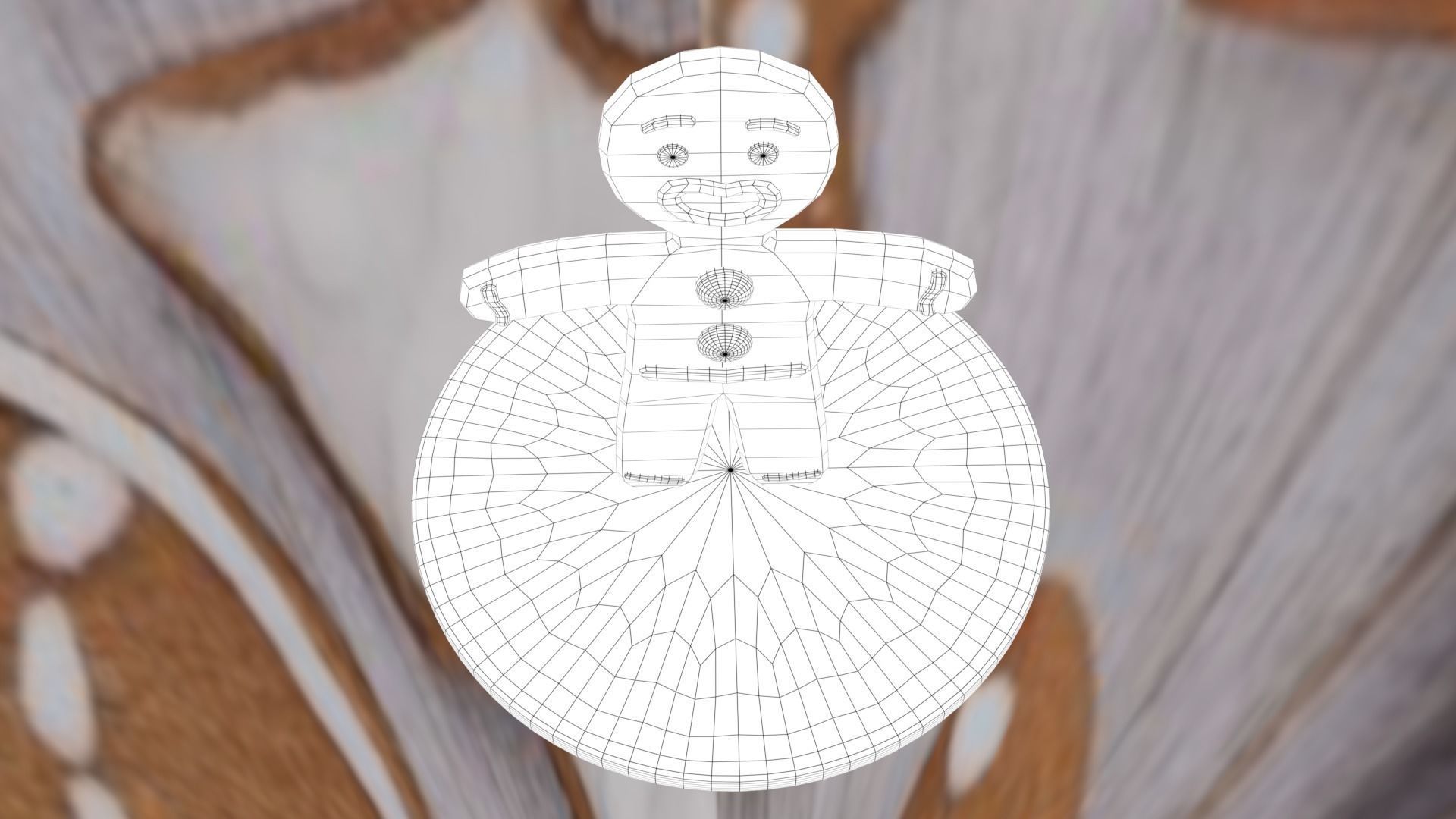 Christmas Gingerbread Man Low-poly 3D model_56