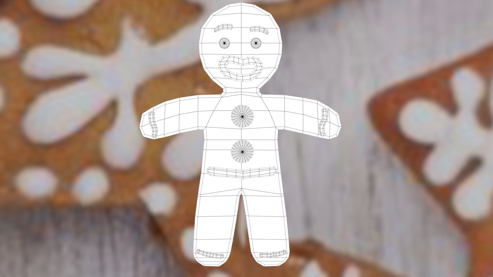Christmas Gingerbread Man Low-poly 3D model_57