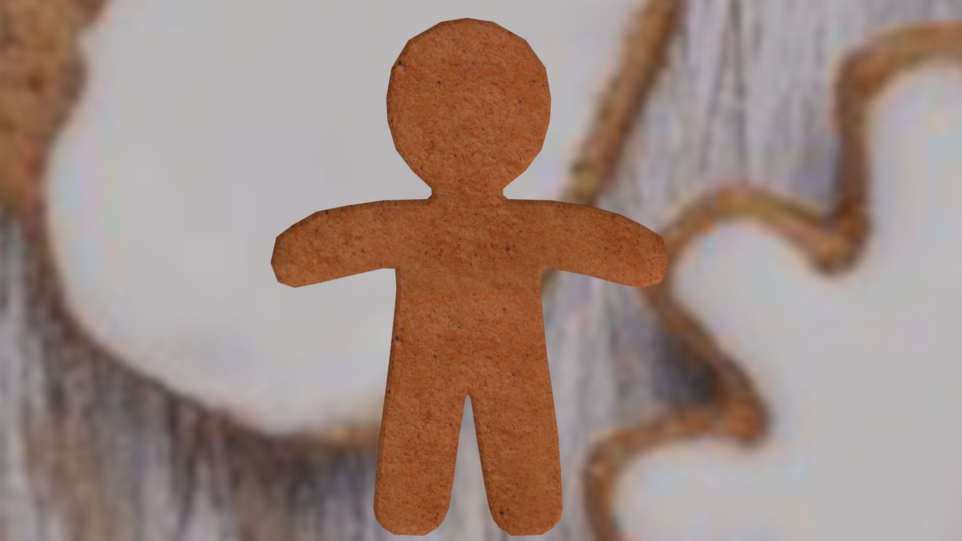 Christmas Gingerbread Man Low-poly 3D model_6