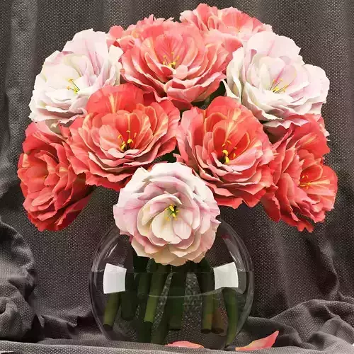 Flower 1 paper arrangement in glass vase