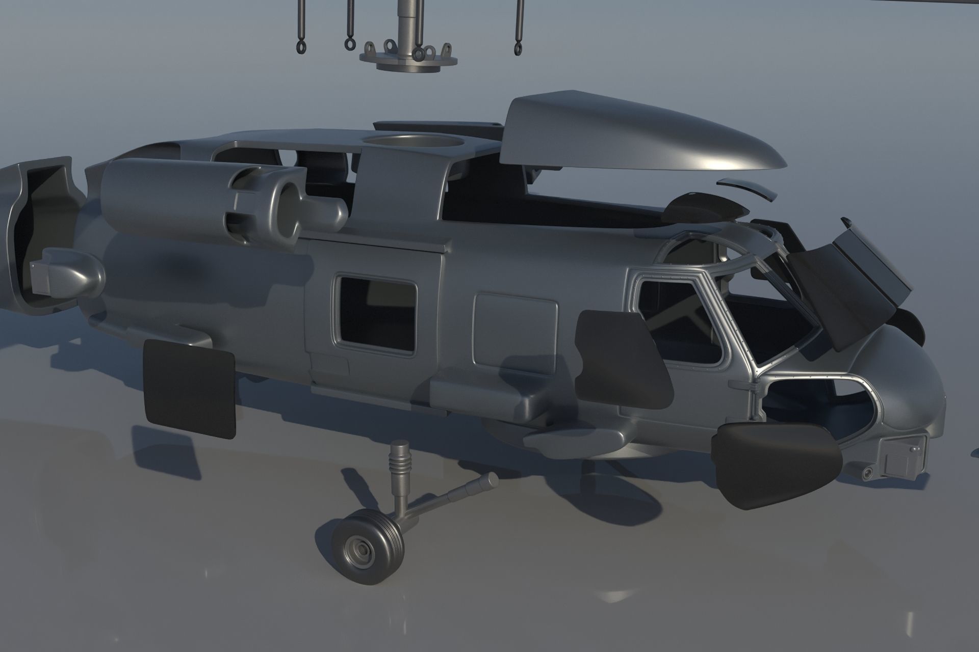 MH-60R blackhawk helicopter 3D print model_13