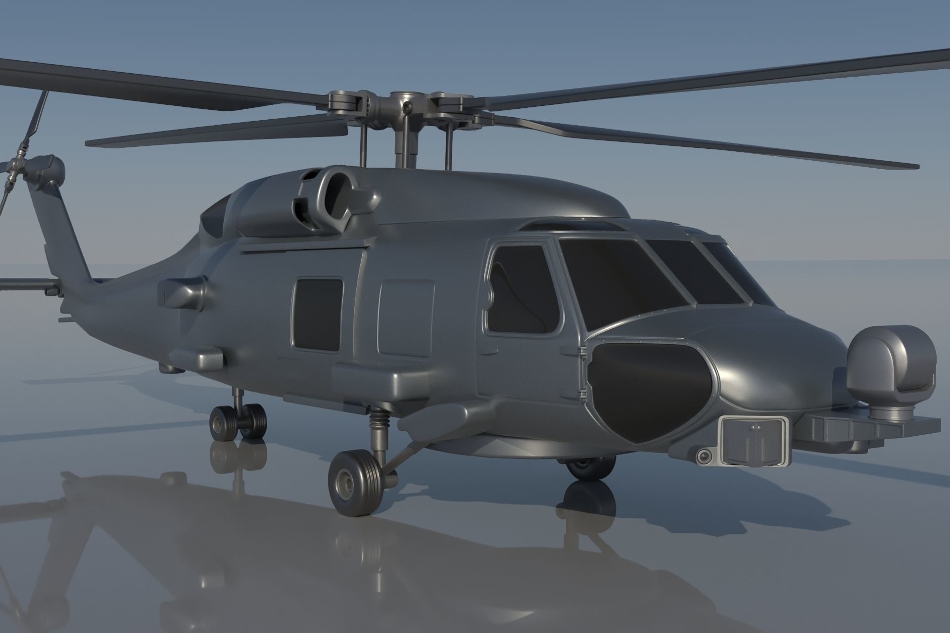 MH-60R blackhawk helicopter 3D print model_6