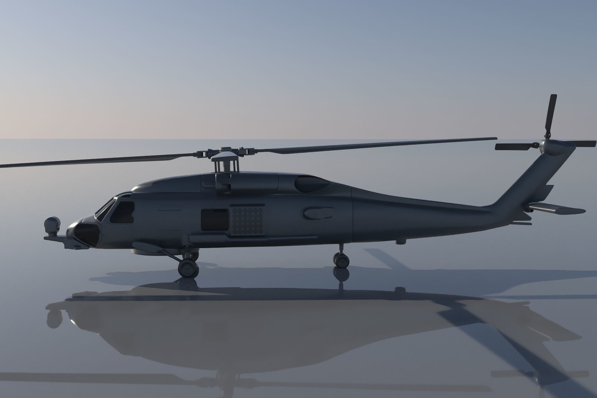 MH-60R blackhawk helicopter 3D print model_1