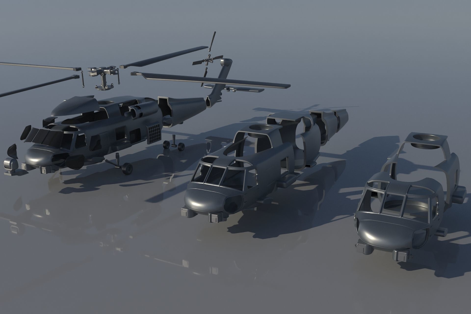 MH-60R blackhawk helicopter 3D print model_15